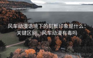 风车动漫语境下的刻板印象是什么：关键区别，风车动漫有毒吗