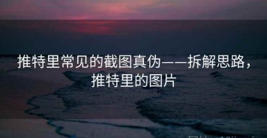 推特里常见的截图真伪——拆解思路，推特里的图片