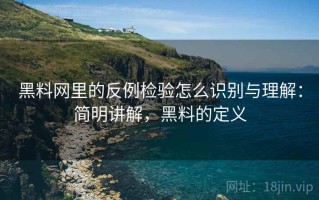 黑料网里的反例检验怎么识别与理解：简明讲解，黑料的定义