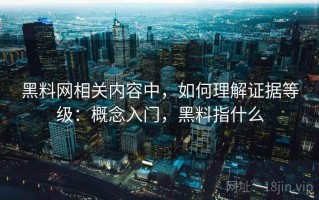 黑料网相关内容中，如何理解证据等级：概念入门，黑料指什么