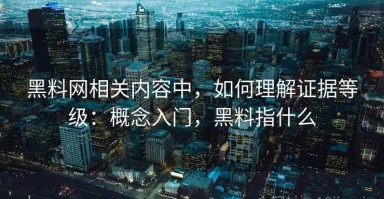 黑料网相关内容中，如何理解证据等级：概念入门，黑料指什么