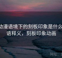 age动漫语境下的刻板印象是什么：术语释义，刻板印象动画