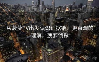 从菠萝TV出发认识证据链：更直观的理解，菠萝侦探